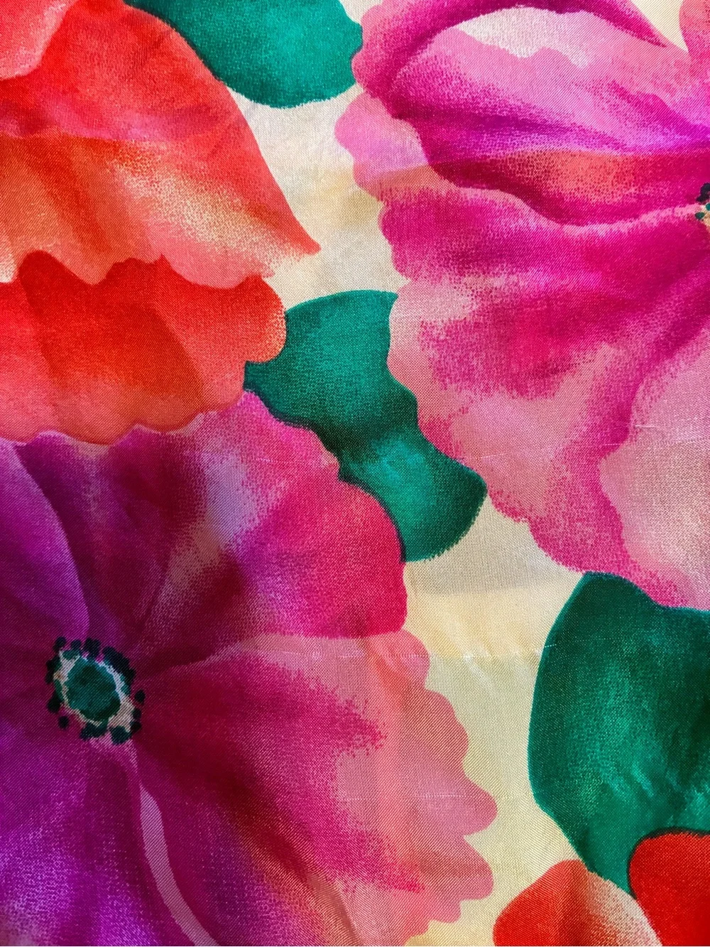 Adrienne Vittadini Pink Oversize Vintage 100% Silk Scarf